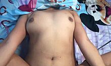 Desi big tits stepsis strokes brother's huge dick then hairy pussy ride