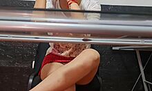 hidden cam catches risky upskirt on sexy mexican latina secretary nataly at uba faculty