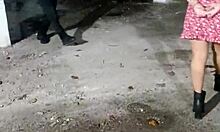 mexicana spots wazaaa on halloween and drops to her knees for horny oral