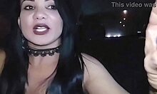 Halloween latina flashes clit on streets