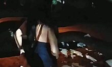 Halloween latina flashes clit on streets