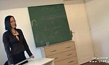 european ffm student gets ass plugged with facial in class