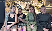 police couple swaps partners with wet pussy kisses and throbbing cocks