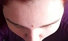 curvy babe teases huge cock before slow deep suck ends in sticky face blast