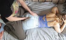 he massages her tight pussy then slides cock deep inside step bro step sis style