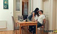 Daddy4K: Her craving for old cocks has this Czech beauty cheating next room stockings shaved pussy perfect body.