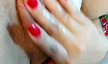 Kait Saumeth masturbates juicy latina pussy till vaginal squirt then sucks fingers dirty