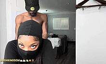 sexy curvy ebony with juicy booty fucks dildo then takes real cock pounding 😈🍑