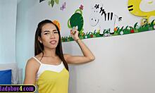 young asian shemale cutie lee bares her asshole riding huge cock bareback thai style