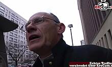 old german grandpa pounds street-picked blonde hard