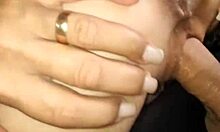 milf sexwife takes amateur anal pounding from couple