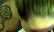 blonde slut deepthroats latina friend's cock swallows every drop