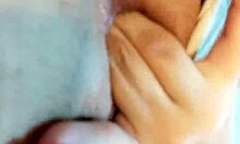 Kait Saumeth masturbates juicy latina pussy till vaginal squirt then sucks fingers dirty