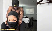 sexy curvy ebony with juicy booty fucks dildo then takes real cock pounding 😈🍑