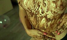 Perfect Ass Cheerleader Crushes Cake in Lingerie with Small Tits