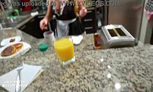 Mature Step Mom Sucks Step Son's Cock Under Breakfast Table