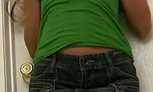 blonde peels off stockings to finger wet pussy and taste her juices