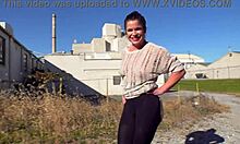 43yo housewife flashes huge curvy ass in buttless pants on docks