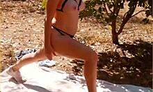 Wifey’s Nude Yoga Turns into Public Tits and Ass Exposure!