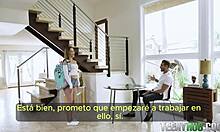 Father-In-Law Surprised by Teen with Creampie Tease in Spanish Subtitles
