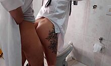 Nurse tempts hung doctor for secret bathroom hookup in hospital