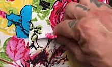 Stepfather massages stepdaughter sensually before sex toy happy ending orgasm