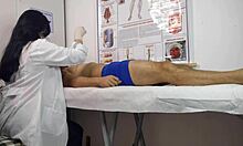 nurse sees patient's cock rise hard and ready for her tight pussy