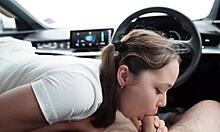 DRIVER, you caught me rubbing my pussy! Now fuck me rough doggystyle outdoors!