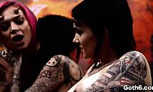 hell satan diabolical goth punk orgy with big tits teens deepthroating monster cocks in bisexual gangbang lickfest