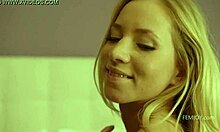 sexy petite blonde teen rips clothes teases gropes in stockings striptease