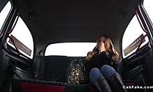 voyeur british brunette babe flashes panties backseat fake taxi pov hardcore fuck