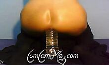 Hot Webcam Teen Rides Water Bottle Deep in Big Ass Anal Cowgirl
