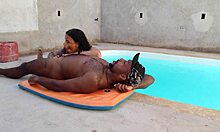 Boqueteira teen sucks bbc poolside before rough anal creampie pounding