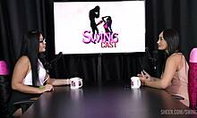 conversational check out this hot compilado of edna samara swinging with tifany rocha in sheer red lingerie