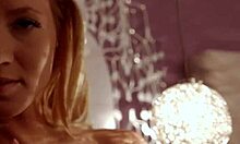 sexy petite blonde teen rips clothes teases gropes in stockings striptease