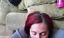 big tit bbw slut bends over for huge facial cumshot on her massive amateurs boobs