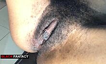 ebony babe squirts hard from big clit missionary pounding