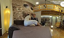 bbw granny babe's pussy gets pounded hard behind the scenes with monster cock