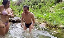 Busty big-ass latina stepmom fucks gross old pervert monster cock by riverside country