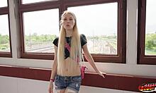 imagine this skinny german blonde nela decker squirting first time on camera during wild casting fuck