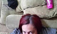 big tit bbw slut bends over for huge facial cumshot on her massive amateurs boobs