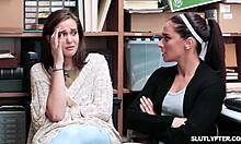 Ryan McLane pounds naughty Maddy May bent over office desk