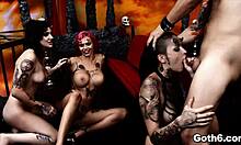hell satan diabolical goth punk orgy with big tits teens deepthroating monster cocks in bisexual gangbang lickfest
