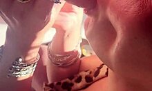 Best friend's girlfriend gulps throatpie while he's grabbing drinks