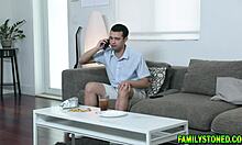 new stepmom watches ebony stepson doggystyle fuck petite destiny's tight pussy