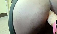 Blonde Big Ass Trans Pounded by Huge Dildo with Milky Cum Farts