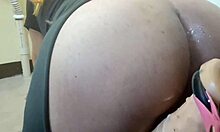 Blonde Big Ass Trans Pounded by Huge Dildo with Milky Cum Farts