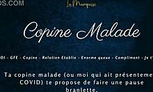 french gf whispers joi while pretending to be sick