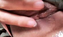 Mommy housewife squirts hard masturbating with huge dildo on bed