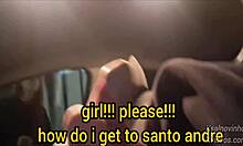 risky public street handjob for hot babe in car thrill